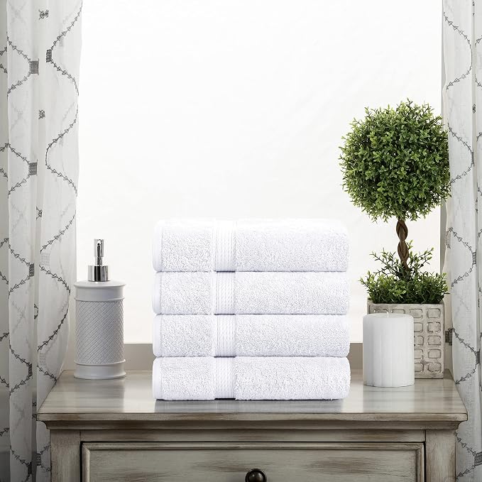 SUPERIOR Egyptian Cotton Plush & Absorbent, Hand Towel Set of 4, Soft Luxury - Image 2