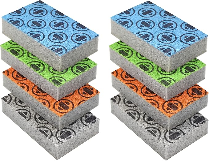 Skura Style Kitchen Dish Sponges 8 Pack, Odor Free Non-Scratch Scrub Pads by SKURASTYLE