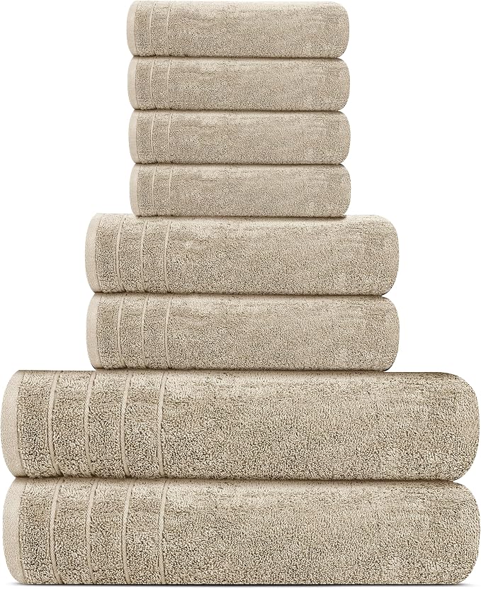 8 Piece Towel Set, 2 XL Bath, 2 Hand, 4 Washcloth, Lighter Weight, Quicker to - Image 5