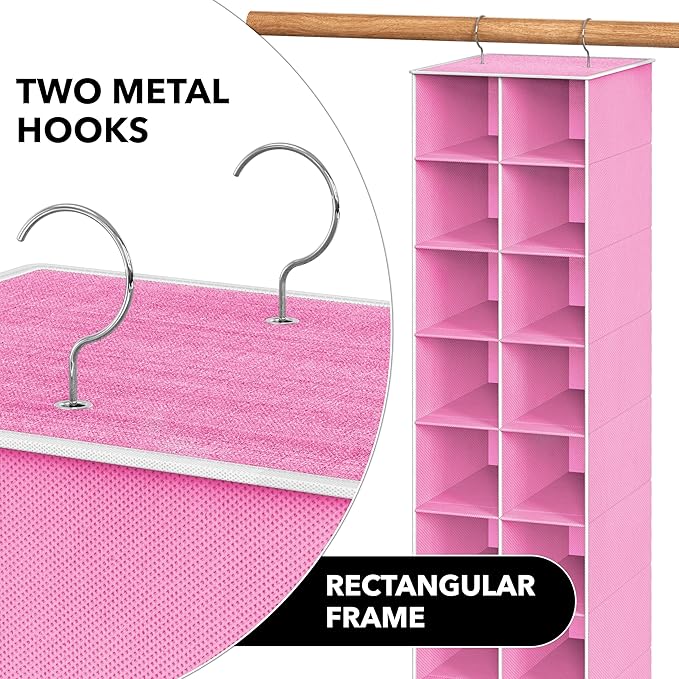 Simple Houseware 20 Section Shelves Hanging Shoes Organizer, 10 Tier, Holds Up - Image 6