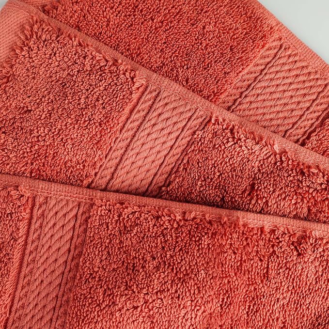 Superior Egyptian Cotton 800 GSM Plush & Absorbent, 9 Piece Set, Coral | Quick - Image 6