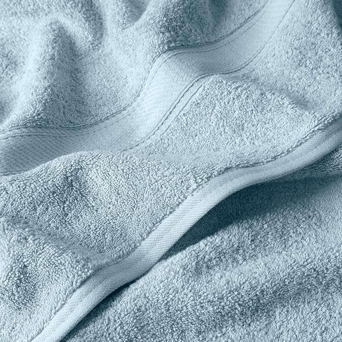 SUPERIOR Egyptian Cotton Ultra Plush & Absorbent, 12 Piece Set, Light Blue | - Image 7
