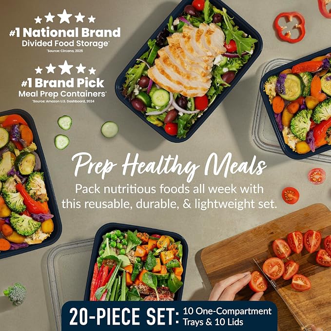 Bentgo Prep - 20-Piece 1-Compartment Reusable Meal Prep Containers - Image 3