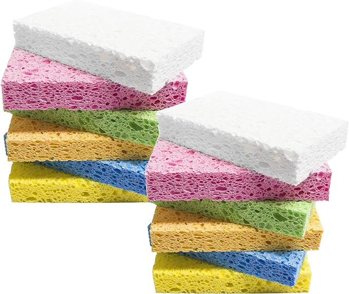 ARCLIBER 12 Pack Cellulose Scrub Sponges Non-Scratch Heavy Duty Kitchen | by ARCLIBER