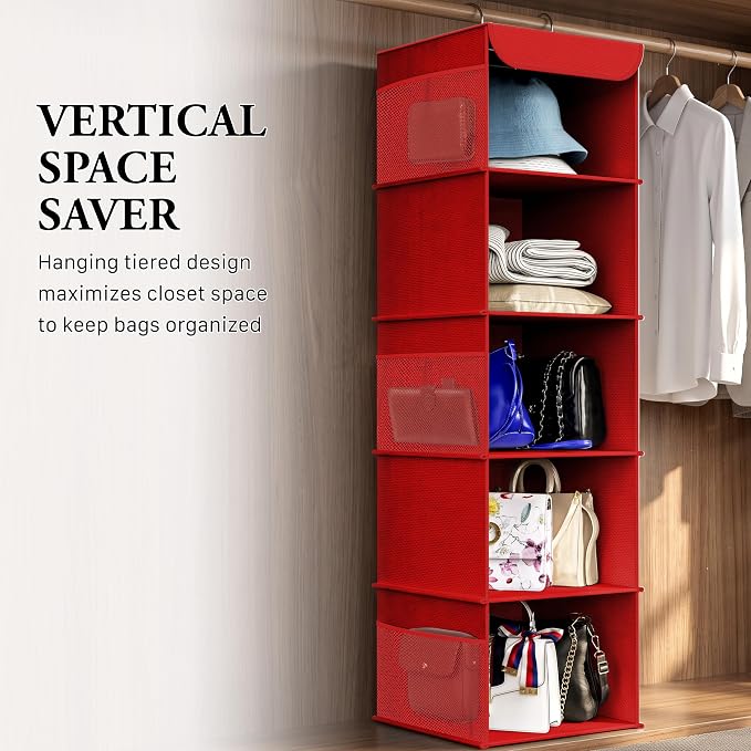 Simple Houseware 5 Shelf Hanging Closet Organizer, Top Support Metal Frame - Image 7