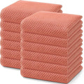 Homaxy 100% Cotton Waffle Weave Kitchen Dish Towels 12-Pack, Coral | 13 x 28 by Homaxy