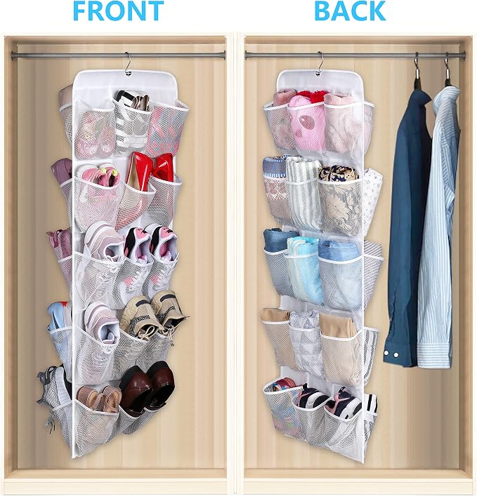 MISSLO 30 Large Pockets Dual Sided Hanging Baby Shoe Organizer - Image 2