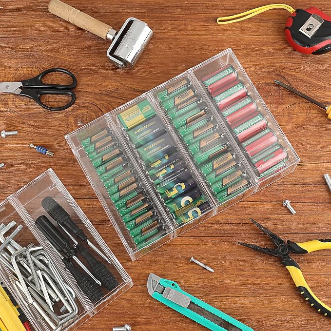 BTSKY Clear Acrylic Battery Storage Organizer - Image 8