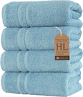 Hawmam Linen Light Blue Hand Towels 4 Pack Turkish Cotton Premium Quality Soft by HawmamLinen