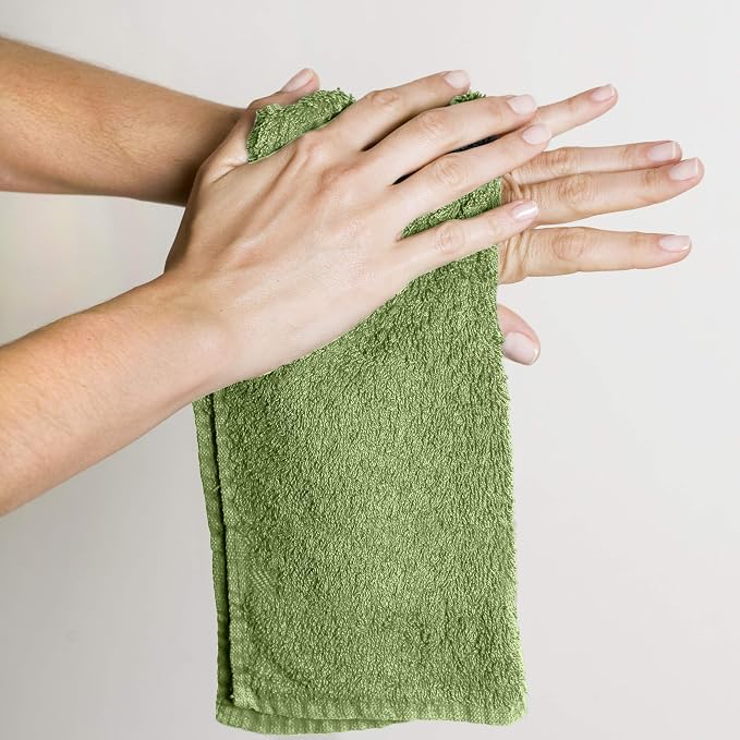 Utopia Towels 60 Pack Washcloths, 12x12 in, 100% Cotton, Sage Green | Premium - Image 2