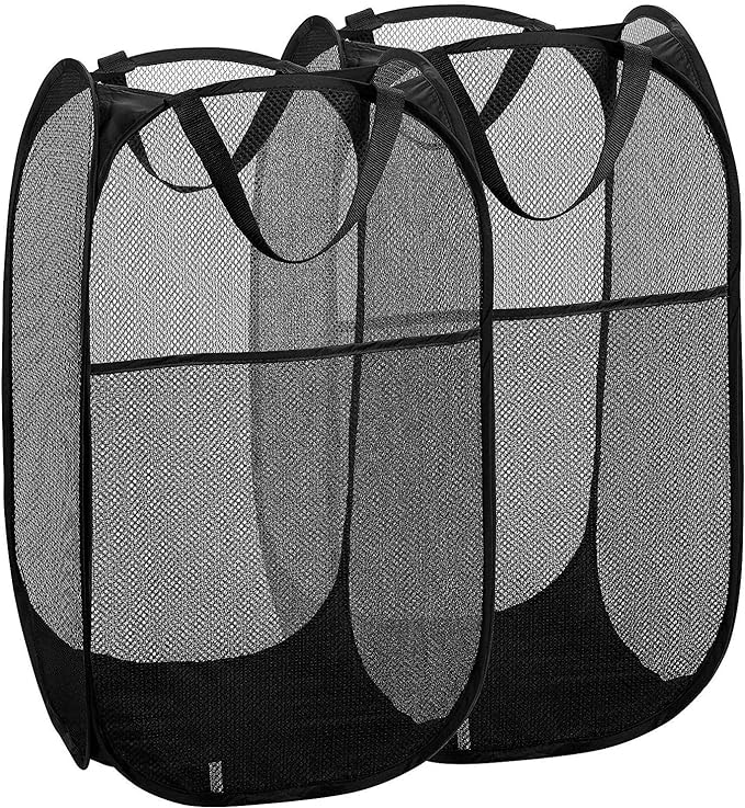 2 Packs Mesh Pop up Laundry Hamper by Buenod