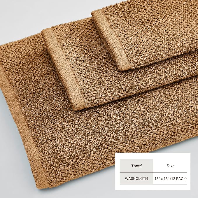 Great Bay Home 100% Cotton 12-Pack 13x13 Wash Cloth - Image 4