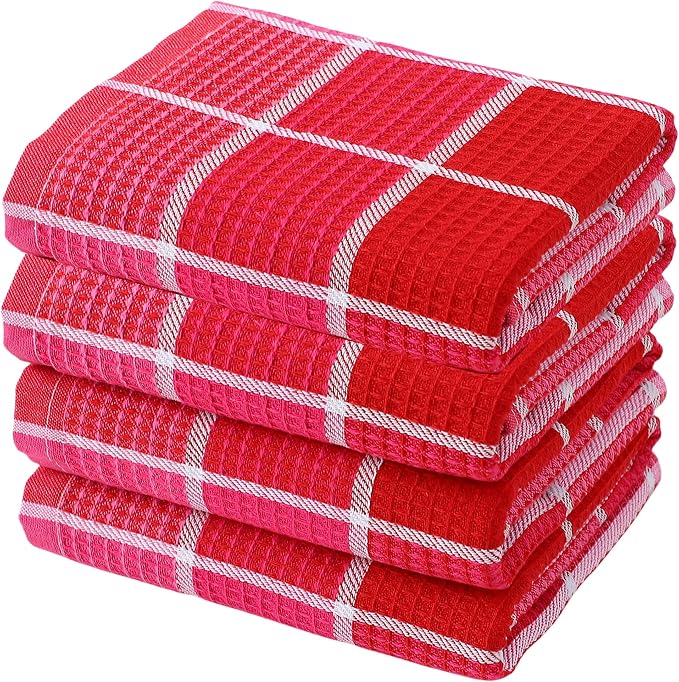 Bright Large Kitchen Towels, 16 Inch x 26 Inch Buffalo Check Dish Towels by Unknown