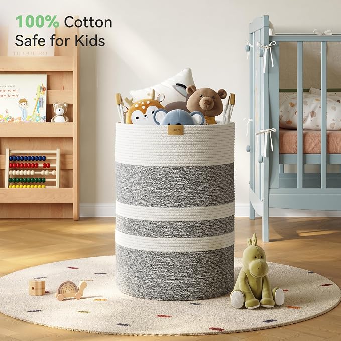 Nunsino 95L Striped Laundry Hamper - Image 3