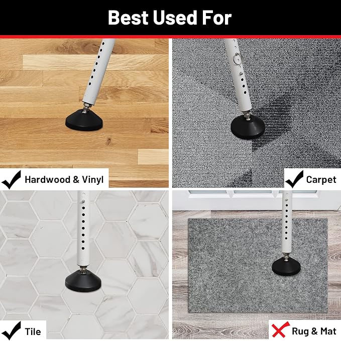 Door Security Bar 1 Pack, Heavy Duty Door Stoppers, 20-51 inch Adjustable | - Image 5