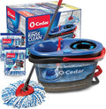 O-Cedar RinseClean Spin Mop & Bucket System + 2 Extra Mop Heads| Clean with Water | Removes 99% of Bacteria Plastic