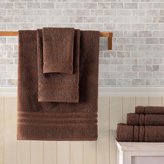 Hawmam Linen Brown 6 Piece Bath Towels Set - Image 4