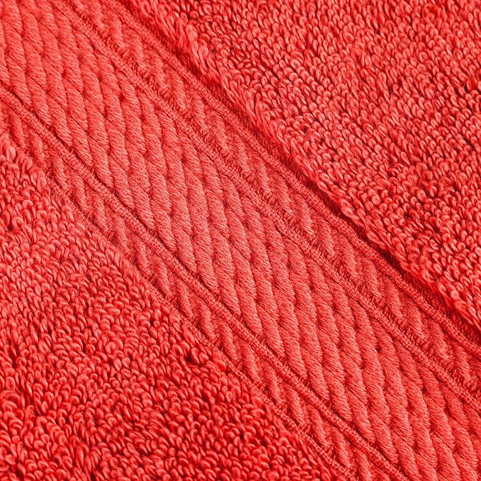 SUPERIOR Egyptian Cotton Pile Heavyweight Bath Sheet, 2 Piece Set, Coral | - Image 4