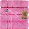 Hawmam Linen Pink Bath Towels 4 Pack Soft and Absorbent by HawmamLinen
