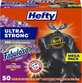 Hefty Ultra Strong 30 Gal Large Trash Bags, Fabuloso Lavender, 50ct | 30G Large by Hefty