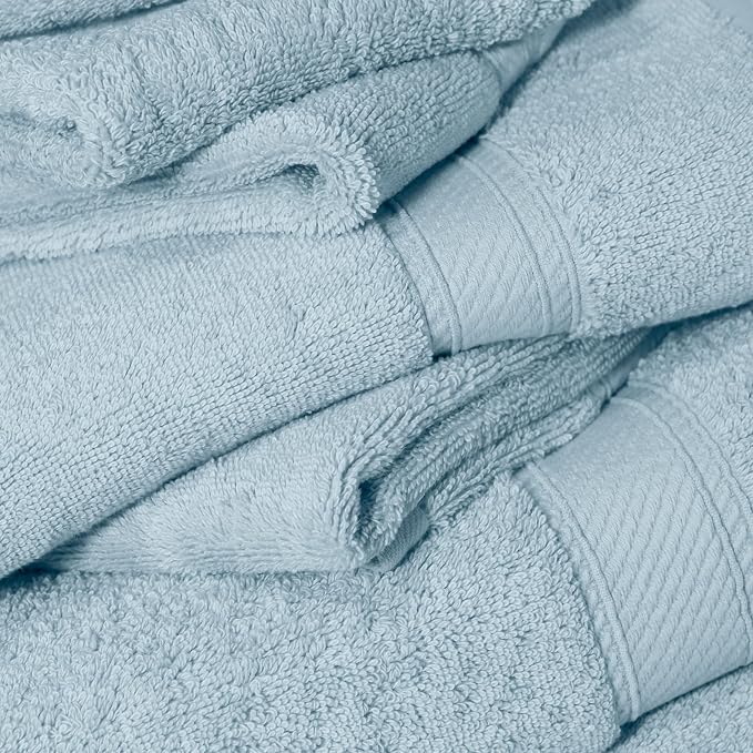 SUPERIOR Egyptian Cotton Ultra Plush & Absorbent, 12 Piece Set, Light Blue | - Image 3