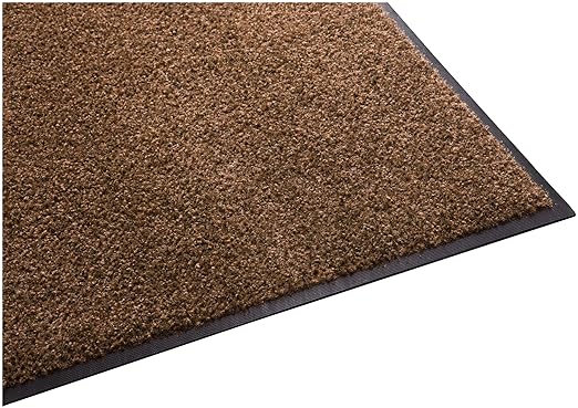 Guardian Platinum Series Indoor Wiper Floor Mat, Rubber with Nylon Carpet, 2'x11', Brown