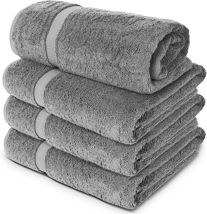 Chakir Turkish Linens 100% Cotton 4-Pack Bath Towels 30x60, 30x60 Extra Large - Image 3