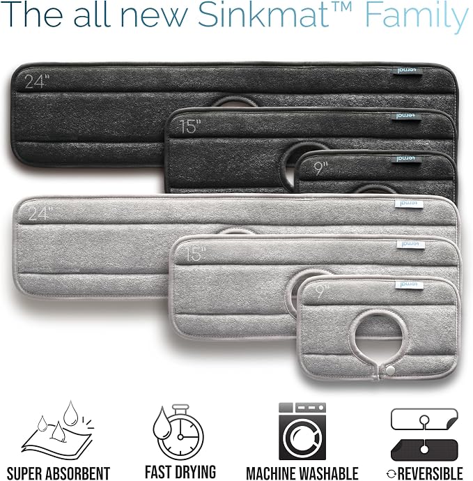 Ternal Original SINKMAT 24in XL Faucet Splash Guard Extra Long Microfiber Sink - Image 8