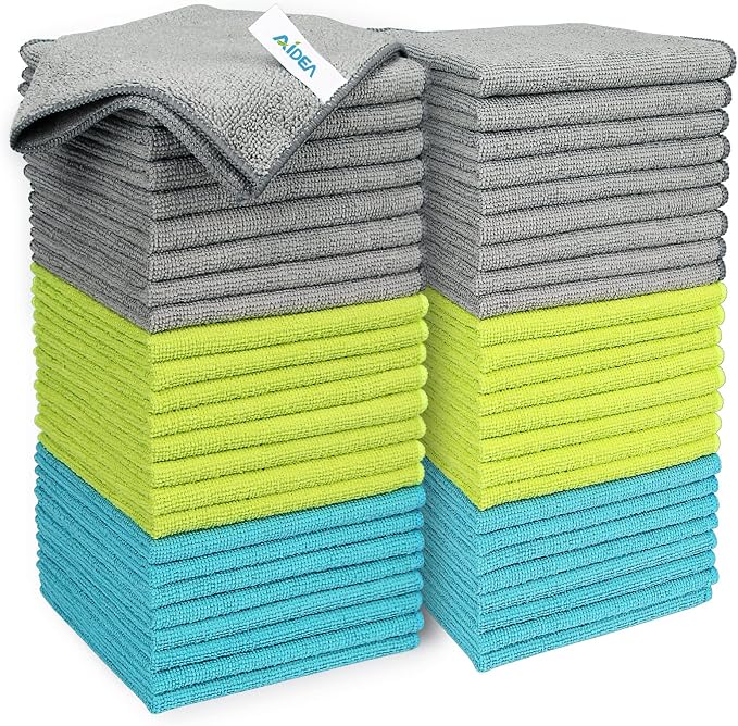 AIDEA Microfiber Cleaning Cloth-50PK, Microfiber Towels by AIDEAHOME