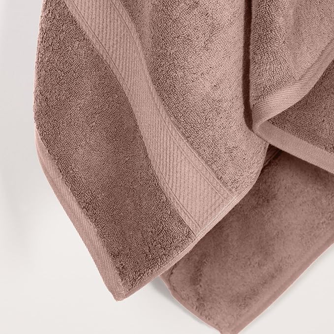 Superior Egyptian Cotton Plush Absorbent, Bath Towel Set of 2, Muted Mauve | - Image 3
