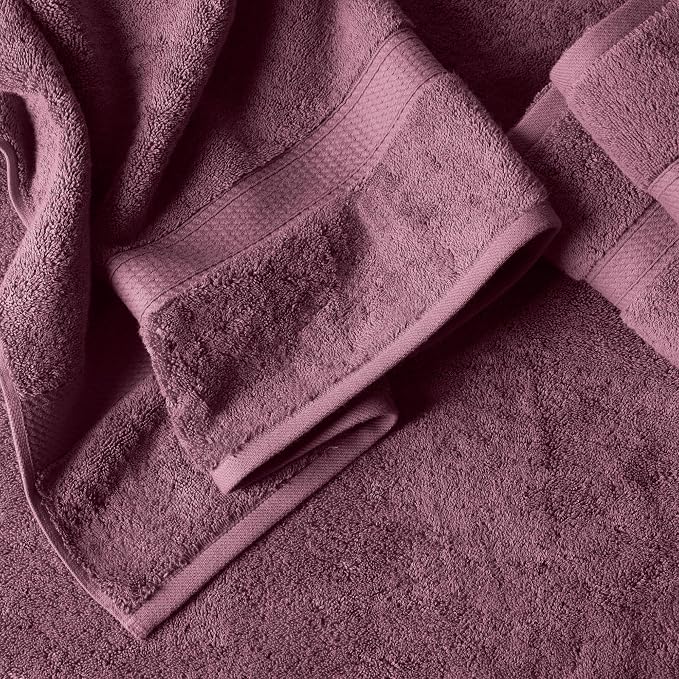 Superior Egyptian Cotton Plush & Absorbent, Bath Towel Set of 4, Plum | Quick - Image 3