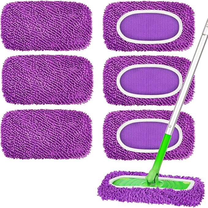 6Pcs Reusable Microfiber Mop Pads Compatible by ZMZPA