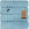 Hawmam Linen Light Blue Bath Towels 4 Pack Soft and Absorbent by HawmamLinen