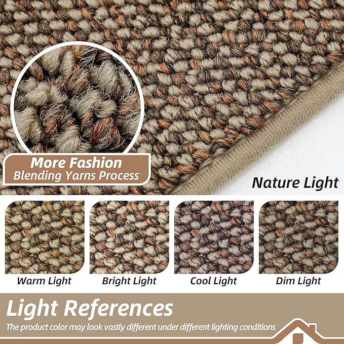 BEQHAUSE Dirt Trapper Door Mat 17" x 30", Non-Slip Doormats (Rolled-Up NO Creases) Washable Entryway Rugs, Dirt Resist and Absorbent Welcome Mat, Low Profile Floor Mats for Front Back Door, Beige