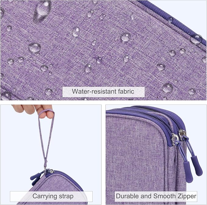 FYY Electronic Organizer, Travel Tech Pouch Bag Cable Organizer Dark Purple | - Image 4