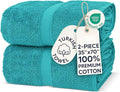 Chakir Turkish Linens 100% Cotton 2-Pack Bath Sheets 35x70, Aqua | Premium by ChakirTurkishLinens