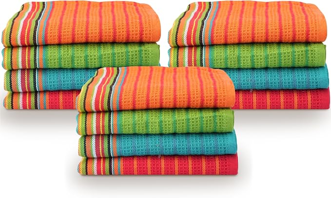 TEXAS LINEN CO. Kitchen Dish Towels, 100% Cotton Salsa Towels, Highly Absorbent by TexasLinenCo
