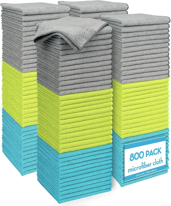 AIDEA Microfiber Cleaning Cloth-800PK, Soft Microfiber Towels by AIDEAHOME