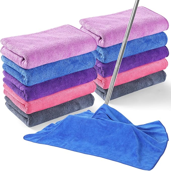 SmoothNovelty 10 Pcs Extra Large Microfiber Cloth 30" x 20" Large Floor by SmoothNovelty