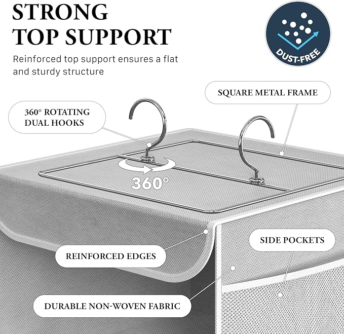 Simple Houseware 6 Shelf Hanging Closet Organizer, Top Support Metal Frame - Image 3