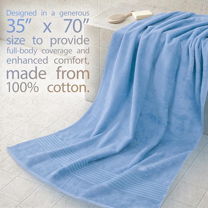 Cotton Paradise 100% Cotton Hand Towels, 2 Piece 35x70 Hand Bath Towels - Image 2