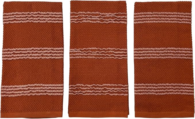 Terracotta Orange Rust Kitchen Dish Towels, 100% Cotton - Image 8