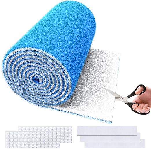 MERV 8 Air Vent Filters, 14" x 140"Cut to Fit Air Filter Material (80+ Filters),Electrostatic Triple Vent Filter for Floor, Ceiling, HVAC & RV Vents, Includes 48 Adhesive Hook Tape