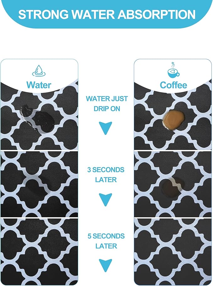 Dish Drying Mat for Kitchen Counter, 16x24 Rubber Backed | Hide Stain Anti - Image 2