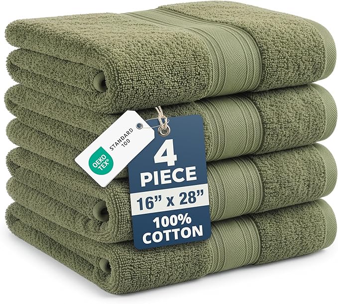 LANE LINEN Hand Towel Set 100% Cotton 4 Pack Soft Absorbent by LaneLinen