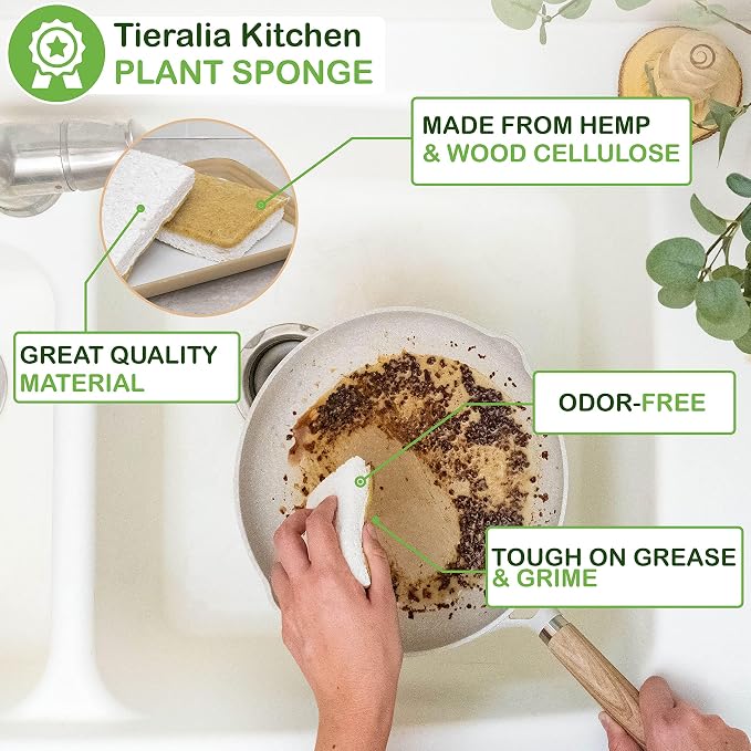 Tieralia Bamboo Dish Brush Gift Set – 5-Piece Kitchen Cleaning Set - Image 5
