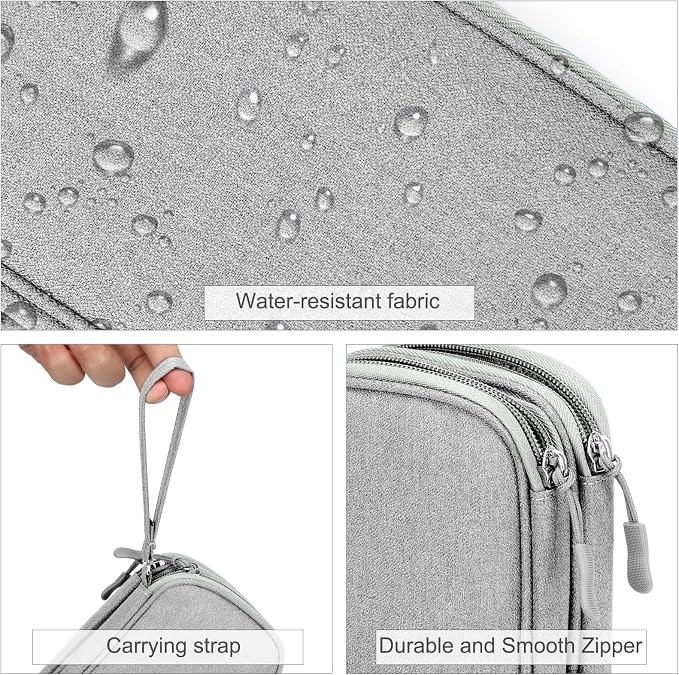 FYY Electronic Organizer, Travel Tech Pouch Bag, Cable Organizer Grey | Wrist - Image 4