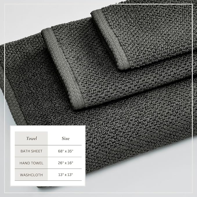 Great Bay Home 100% Cotton 6 Piece Bath Sheet Set - Image 4