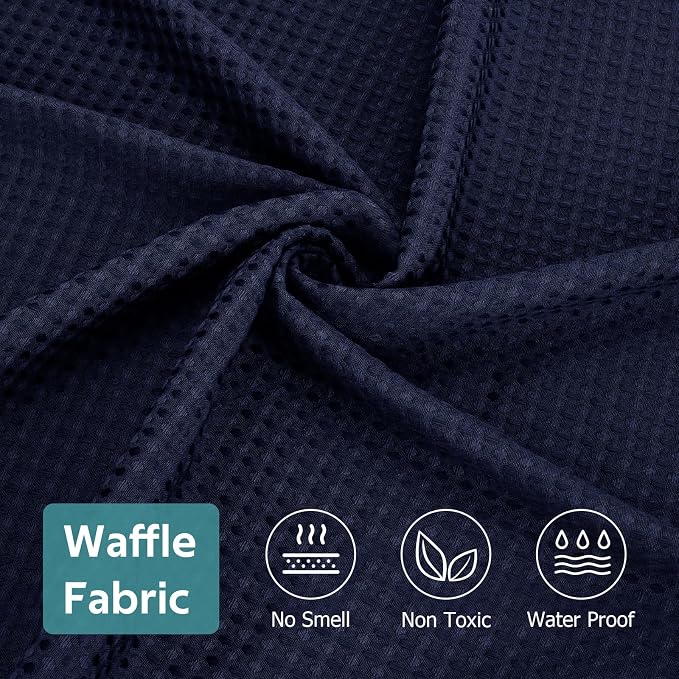 Vipfree 3 in 1 Shower Curtain Set, Waffle Shower Curtain and Liner Set - Image 7