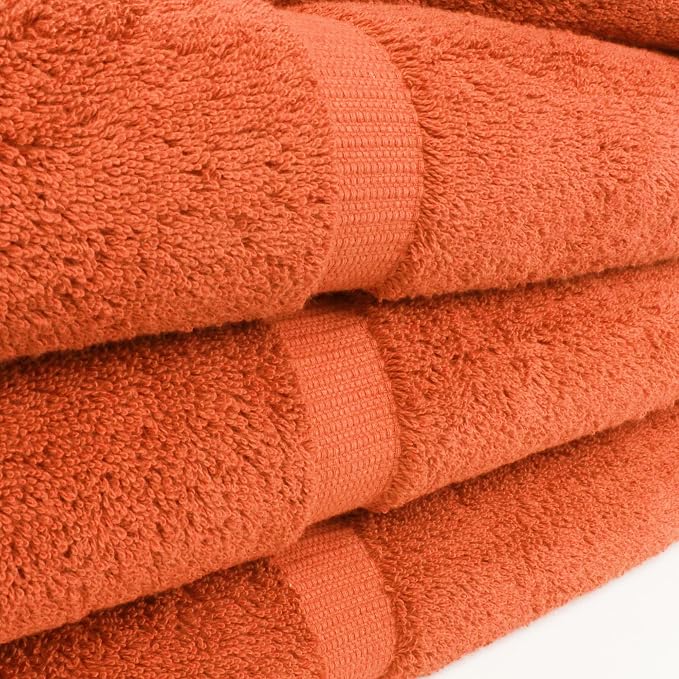 Chakir Turkish Linens 100% Cotton 4-Pack Bath Towels 30x60, Coral | Premium - Image 4
